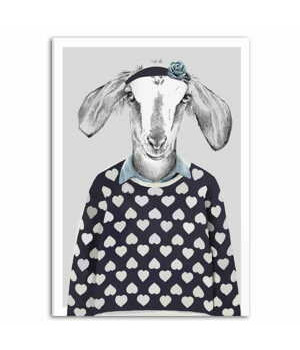 Obraz na plátně GOAT GIRL IN LOVE různé rozměry Ludesign ludesign obrazy: 70x50 cm Obraz na plátně GOAT GIRL IN LOVE různé rozměry Ludesign ludesign obrazy: 70x50 cm