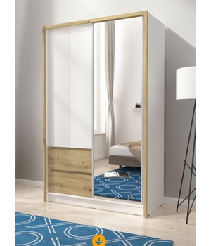 Šatní skřín Sram 134cm, artisan/bílá Šatní skřín Sram 134cm, artisan/bílá