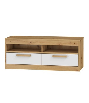 TV stolek 2S MAXIM 34, dub artisan/bílý lesk TV stolek 2S MAXIM 34, dub artisan/bílý lesk